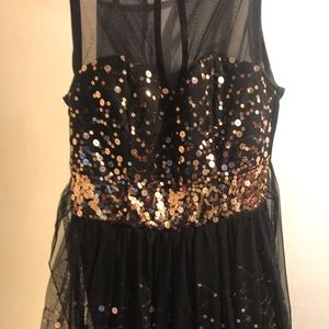 Black and gold sparkly dress